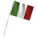 4" x 6" Italy Imprinted Staff Polyester Stick Flags
